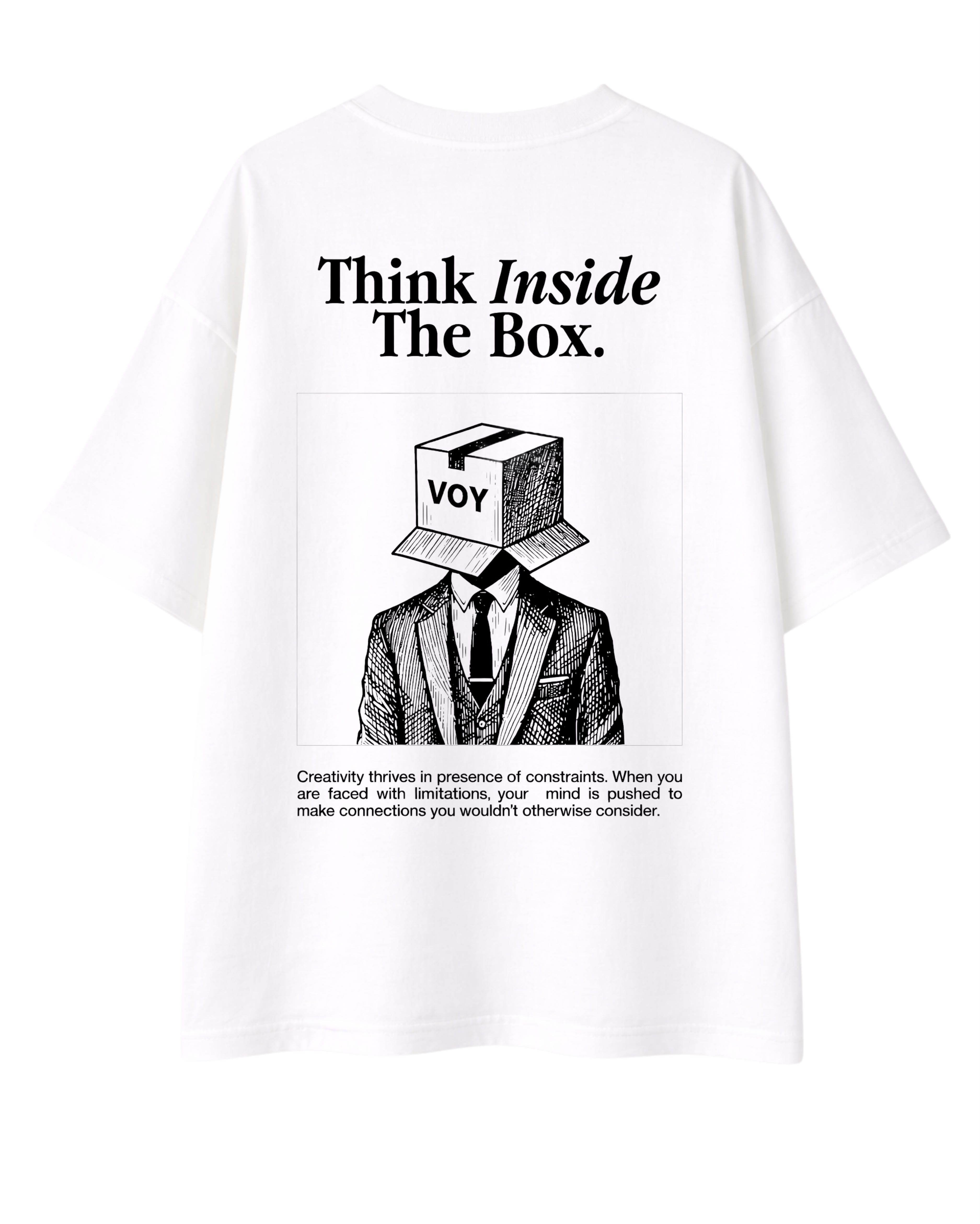 Think inside the box oversized T-shirt